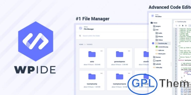 WPIDE File Manager & Code Editor Premium Manage WordPress Files Easily Without FTP or cPanel WPIDE File Manager & Code Editor Premium gives you complete control over your WordPress site's files—right from your dashboard. Eliminate the need for FTP clients or cPanel access with this powerful and user-friendly tool.