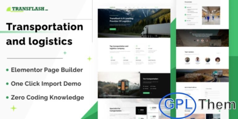 Transflash – Transportation & Logistics WordPress Theme Transflash is a modern and professional WordPress theme designed for transportation companies, logistics providers, and freight services. With its clean design and intuitive functionality, it allows you to build a professional website to showcase your services, fleet, and operational solutions effectively.