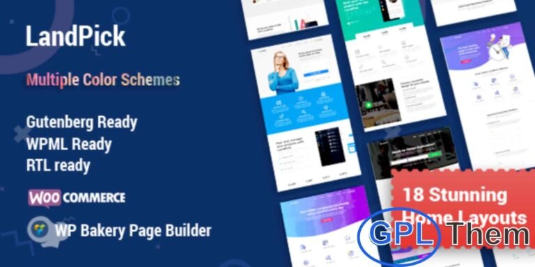 Landpick – Multipurpose Apps Landing Page WordPress Theme Landpick is a modern and fully responsive WordPress theme designed for app promotion, marketing websites, startups, and creative agencies.
