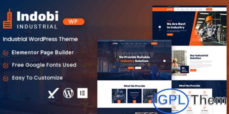 Indobi – Industrial WordPress Theme Indobi is a professionally designed WordPress theme built specifically for businesses in the industrial sector. With a clean, modern design and user-friendly interface, it allows you to showcase your products, services, and company information effectively.