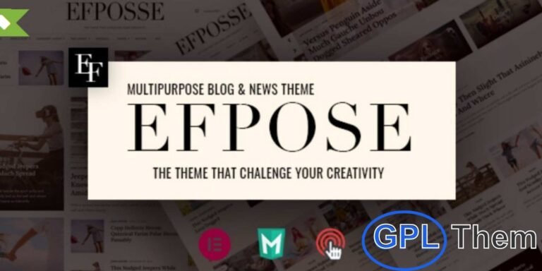 Efpose – Multipurpose Blog & Newspaper WordPress Theme Efpose is a powerful and responsive WordPress theme designed for blogs, online magazines, and newspaper websites. Built with Elementor and custom modules, this theme gives you complete flexibility to design unique layouts for your homepage, posts, pages, categories, and tags.