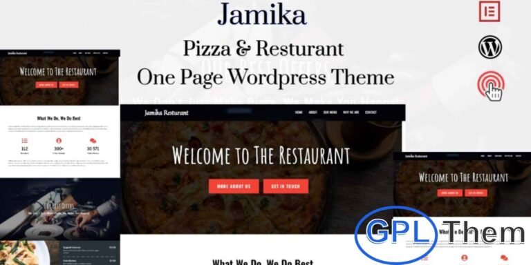 Jamika – Organic Restaurant One Page WordPress Theme Jamika is a fast and fully optimized WordPress theme designed for organic restaurants, BBQ restaurants, and food businesses.
