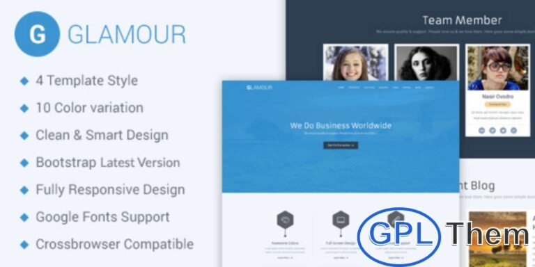 Glamour – Minimalist WordPress Theme Glamour is a stylish and modern WordPress theme that combines minimalism with vibrant accents of color. Designed with multiple column post layouts, it offers a clean and elegant design perfect for fashion, lifestyle, or personal bloggers.