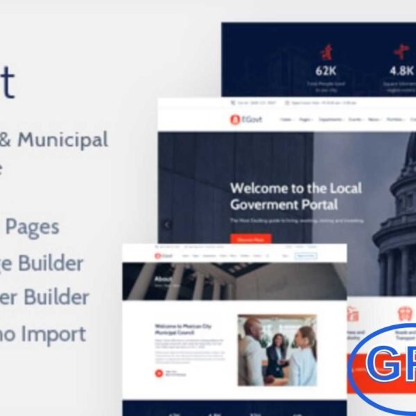 EGovt – City Government & Municipal WordPress Theme EGovt is a professional WordPress theme crafted for city governments, municipalities, local government agencies, and municipal portals.