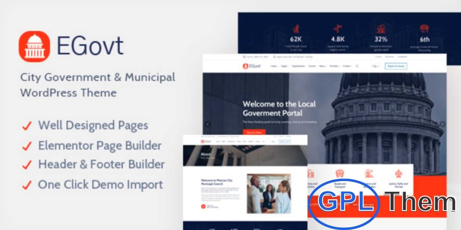 EGovt – City Government WordPress Theme EGovt – City Government & Municipal WordPress Theme EGovt is a professional WordPress theme crafted for city governments, municipalities, local government agencies, and municipal portals.