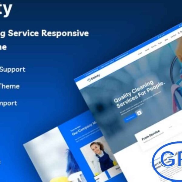 Dainty – Cleaning Service Responsive WordPress Theme Dainty is a modern and creative WordPress theme designed specifically for cleaning service businesses.