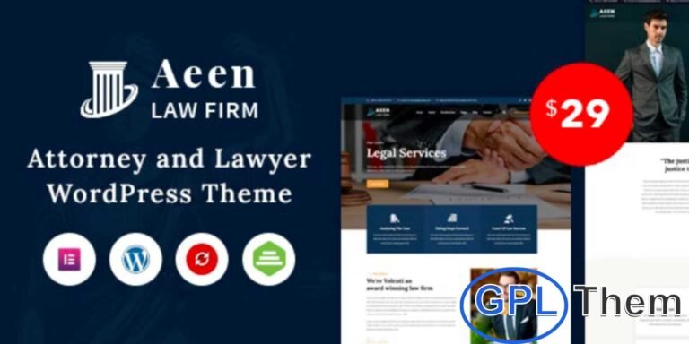 Aeen – Attorney & Lawyer WordPress Theme Aeen is a professional WordPress theme designed specifically for law firms, attorneys, and solo legal practices. With its clean and modern design, it helps you create a credible and user-friendly website that showcases your legal services effectively.