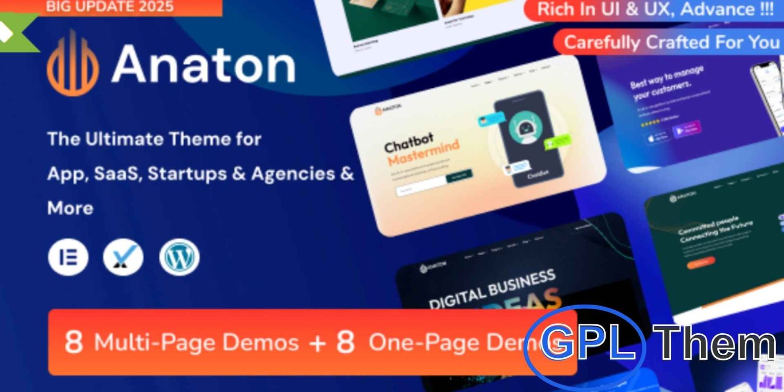 Anaton – SaaS Landing Page WordPress Theme Anaton – SaaS Landing Page WordPress Theme Anaton is a modern and responsive WordPress theme designed specifically for SaaS landing pages, software companies, web applications, app showcases, startups, and even personal blogs.