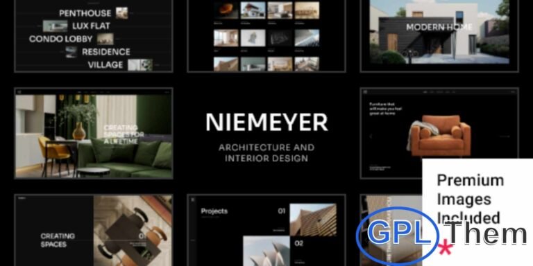 Niemeyer – Architecture & Interior Design WordPress Theme Showcase your architectural and interior design projects with Niemeyer, a modern and elegant WordPress theme. Featuring dark, stylish layouts, this theme includes portfolio, agency, interior design, and shop templates, ideal for architects, design studios, and creative agencies.