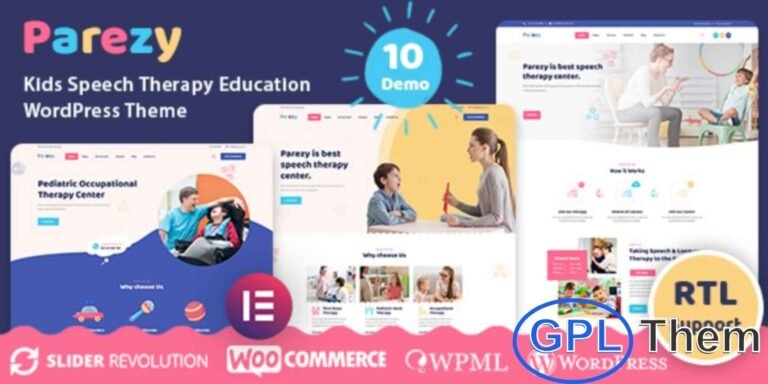 Parezy – Kids Speech Therapy & Education WordPress Theme Parezy is a responsive and modern WordPress theme designed for child therapists, speech therapy centers, and pediatric educational services.