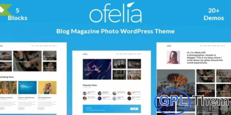 Ofelia – Travel Personal WordPress Blog Theme Ofelia is a stylish and responsive WordPress theme crafted for travel bloggers who love to share their journeys and stories. With its clean, minimal, and modern design, this theme is also perfect for lifestyle, food, fashion, and photography blogs.