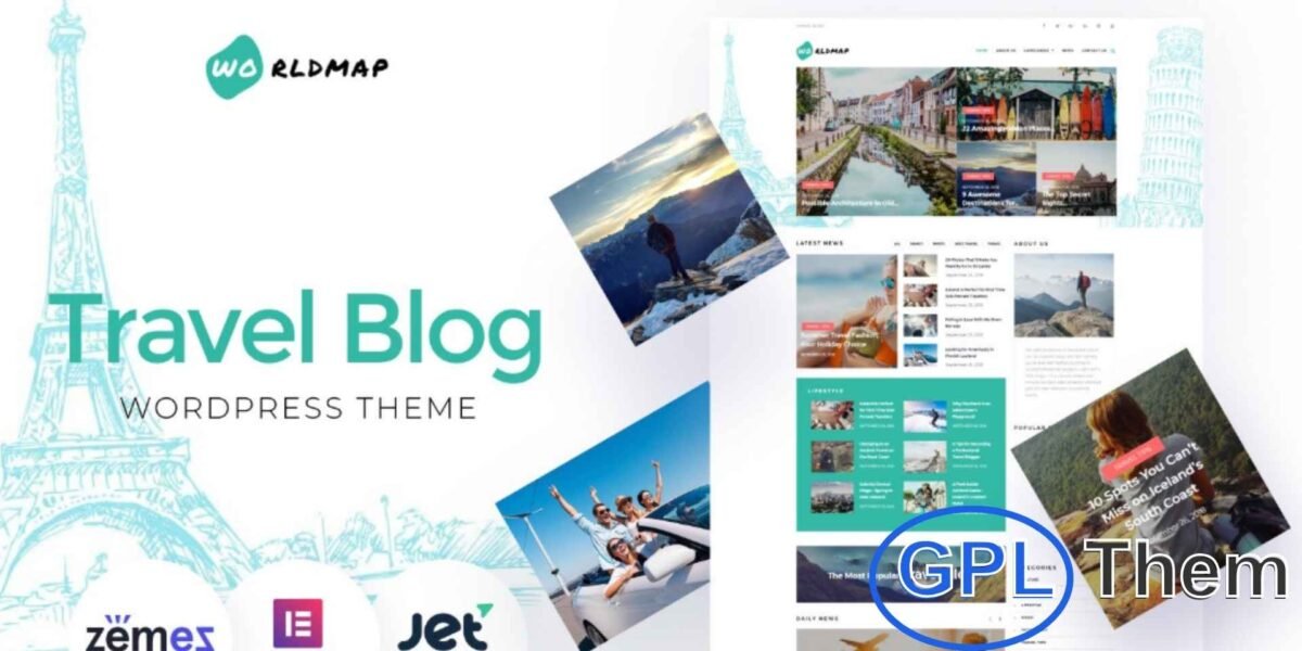 WorldMap – Travel Photo Blog WordPress Elementor Theme WorldMap is a stylish and feature-rich WordPress theme built with Elementor, perfect for travel photo blogs and storytelling websites.