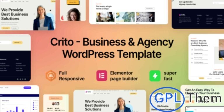 Crito – Business & Agency WordPress Theme Crito is a modern and fully responsive Business & Agency WordPress theme built for startups, corporate companies, consulting firms, and digital agencies. Designed with flexibility in mind, it offers quick customization options to help you launch a professional website with ease.