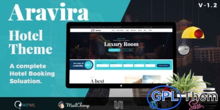 Aravira – Hotel WordPress Theme Elevate your hospitality business with Aravira, a modern and fully responsive Hotel WordPress theme. Featuring two homepage layouts, customizable color options, and live preview site building, Aravira makes website creation simple and efficient.