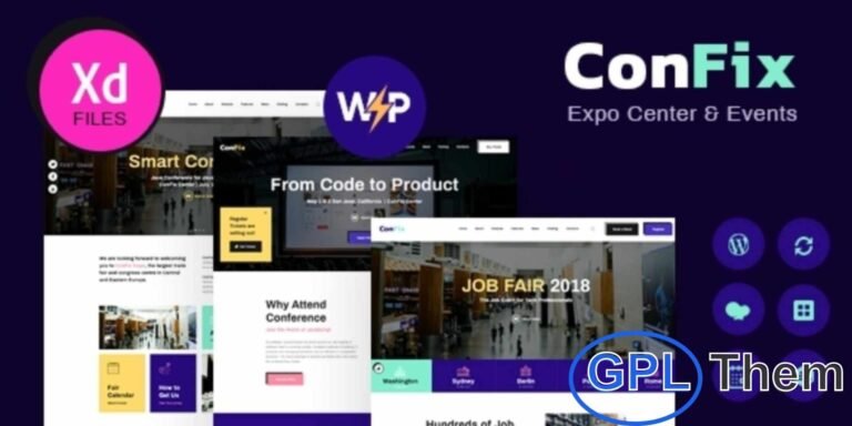 ConFix – Expo & Events WordPress Theme ConFix is a modern and stylish WordPress theme designed for expo centers, events, art galleries, museums, and exhibitions. With its clean and functional design, it is ideal for building professional websites for convention centers, public libraries, publishing houses, and online museum shops.