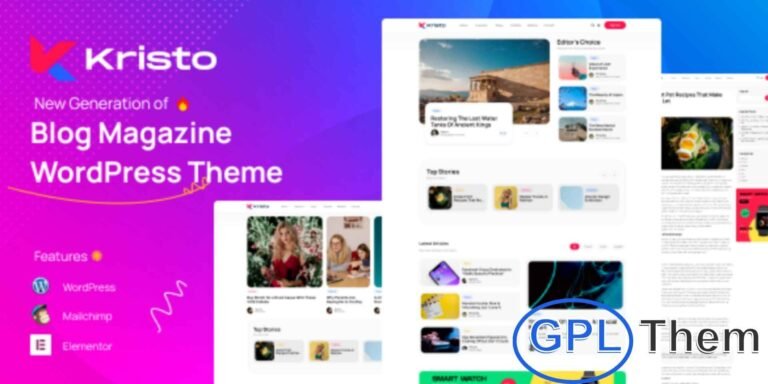 Kristo – Modern Magazine WordPress Theme Kristo is a stylish and modern WordPress magazine theme designed for news portals, online magazines, and content-rich websites. Perfect for blogs, sports, fashion, technology, travel, health, beauty, lifestyle, and video-focused sites, Kristo offers versatile layouts to suit any niche.
