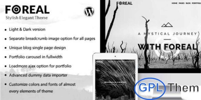 Foreal – Director & Writer WordPress Theme Foreal is a creative and responsive WordPress theme designed for directors, writers, filmmakers, and video production studios. Perfect for personal portfolios, film agencies, movie productions, and author websites, it features a sleek black-and-white design for a professional and minimal look.