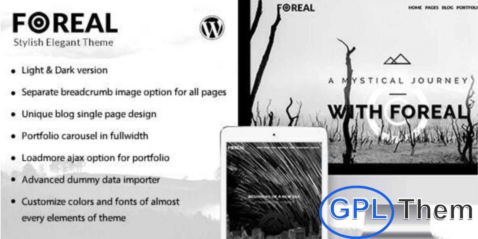 Foreal – Director, Writer WordPress Theme Foreal – Director & Writer WordPress Theme Foreal is a creative and responsive WordPress theme designed for directors, writers, filmmakers, and video production studios. Perfect for personal portfolios, film agencies, movie productions, and author websites, it features a sleek black-and-white design for a professional and minimal look.