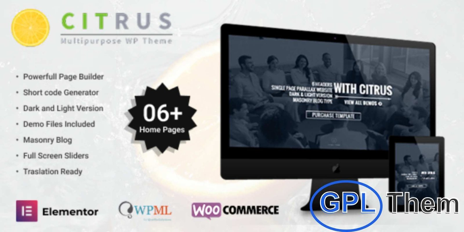 Citrus – One Page WordPress Theme Citrus – One Page Multipurpose WordPress Theme Citrus is a versatile one-page WordPress theme designed for personal websites, photographers, agencies, and businesses.