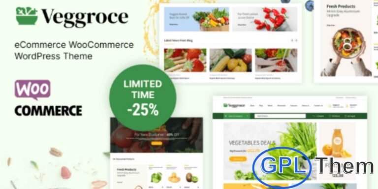 Veggroce – Vegetable & Grocery WooCommerce Theme Veggroce is a clean and fully responsive WooCommerce WordPress theme designed for vegetable shops, grocery stores, and organic food businesses.