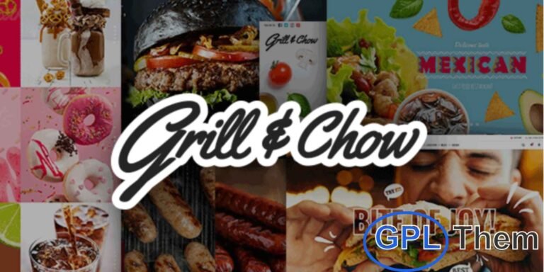 Grill and Chow – Fast Food & Pizza WordPress Theme Grill and Chow is a modern and fully responsive WordPress theme designed for fast food restaurants, pizzerias, burger joints, snack bars, and candy shops.