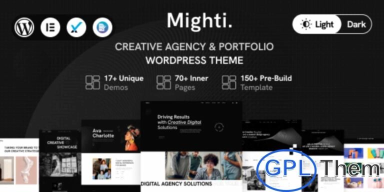 Mighti – Creative Agency & Portfolio WordPress Theme Mighti is a modern and fully responsive WordPress theme designed for creative agencies, design studios, business agencies, and personal portfolios.