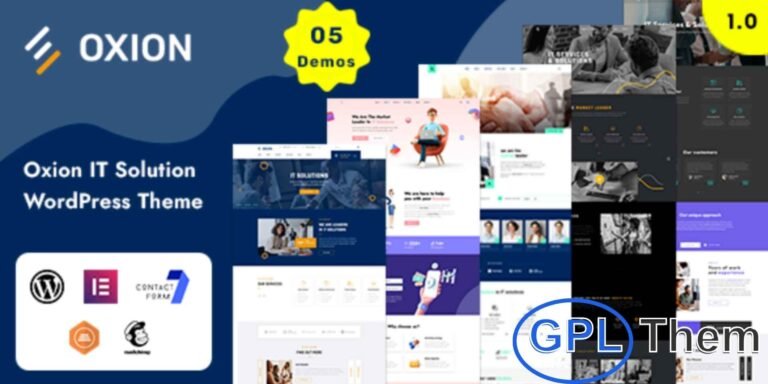 Oxion – IT Solutions & Technology Services WordPress Theme Oxion is a modern and fully responsive WordPress theme designed for IT agencies, technology service providers, software companies, startups, SEO firms, and tech consultants.