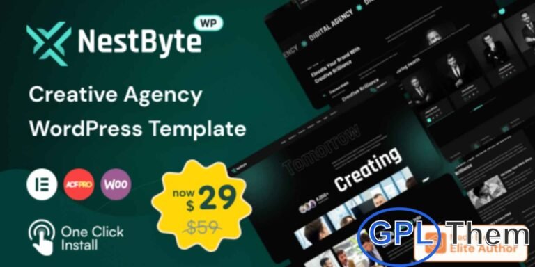 Nestbyte – Creative Agency & Startup WordPress Theme Nestbyte is a modern and fully responsive WordPress theme designed for creative agencies, startups, freelancers, designers, developers, artists, and photographers.