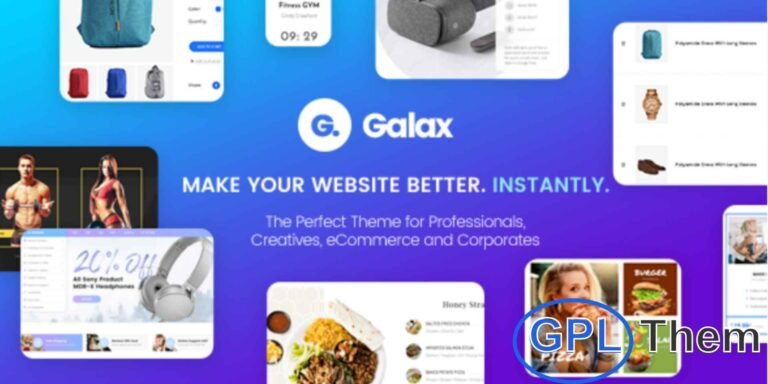 Galax – Multi-Purpose eCommerce WordPress Theme Galax is a versatile and fully responsive WordPress theme designed for eCommerce stores, online shops, and multi-purpose websites.