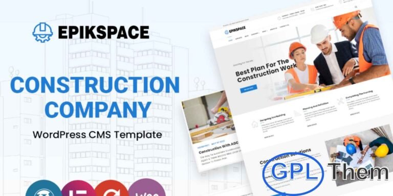 Epikspace – Industry & Construction WordPress Theme Epikspace is a modern and fully responsive WordPress theme designed for construction companies, engineering firms, real estate agencies, and architectural businesses.
