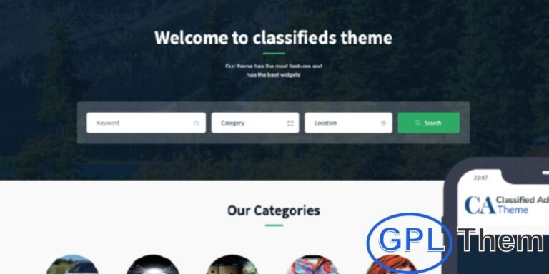 ClassifiedTheme – WordPress Classified Ads Theme by SiteMile ClassifiedTheme is a premium WordPress theme designed to transform your website into a fully functional classified ads platform. Ideal for users of all experience levels, it offers a turnkey solution that requires no additional plugins for setup.