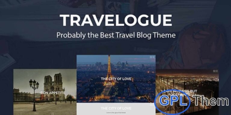 Travelog – WordPress Theme for Travelers & Travel Blogs Travelog is a beautifully designed WordPress theme created especially for travel bloggers who want to share their journeys and adventures in an engaging way.
