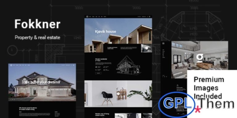 Fokkner – Real Estate and Property WordPress Theme Fokkner is a modern and comprehensive WordPress theme designed for real estate agencies, property listings, and single-property showcase websites.