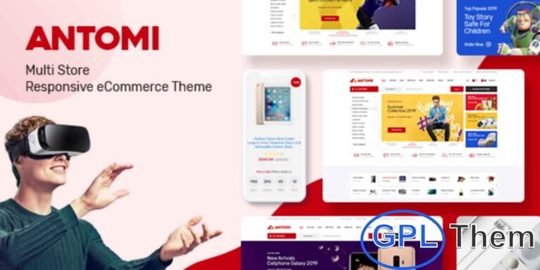 Antomi – WooCommerce WordPress Theme Antomi is a versatile WooCommerce WordPress theme designed for all types of online stores, including digital shops, high-tech stores, furniture outlets, toy shops, and more.