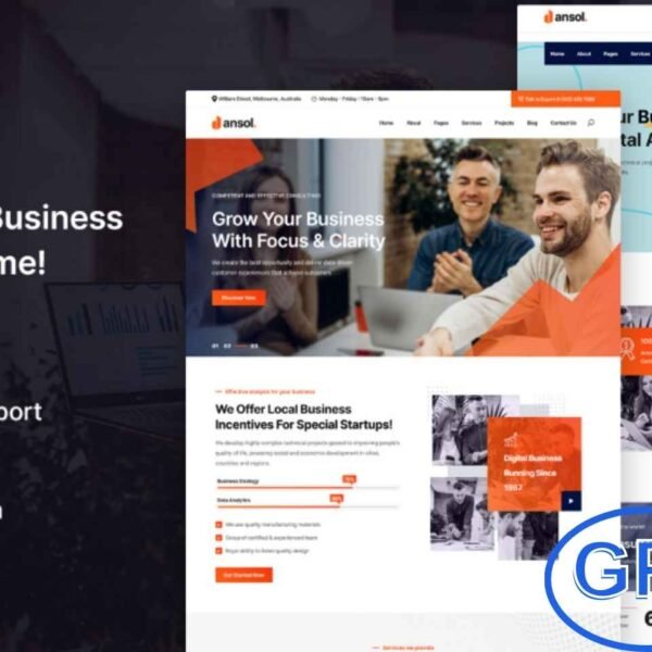 Ansol – Corporate and Business WordPress Theme Ansol is a modern WordPress theme designed for corporate websites, business services, and professional companies. With its clean design and essential features, it allows you to build a professional online presence without unnecessary complexity.