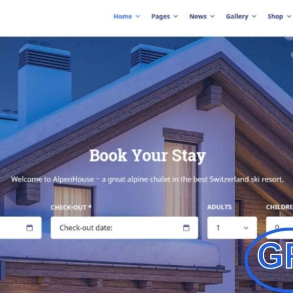 AlpenHouse – WordPress Hotel Booking Theme AlpenHouse is a premium hotel booking WordPress theme designed for hotels, resorts, chalets, guest houses, vacation rentals, and other accommodation businesses.