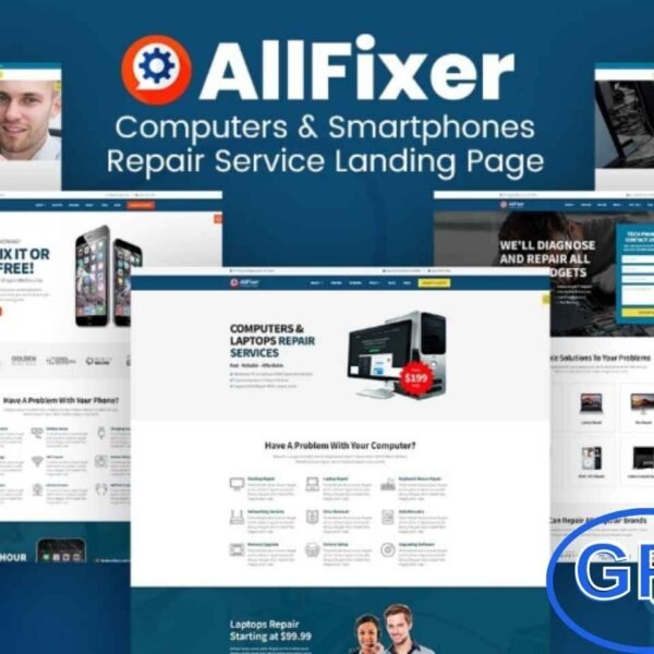AllFixer – Computer & Smartphone Repair WordPress Theme AllFixer is a premium WordPress theme designed for computer repair shops, smartphone service centers, tablet and Mac repair businesses, and other electronic repair companies.