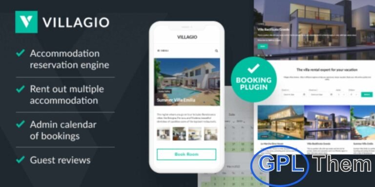 Villagio – Vacation Rental WordPress Theme Villagio is a professional and feature-rich WordPress theme built for vacation rentals and accommodation businesses. Ideal for hotels, villas, hostels, bed and breakfasts, and holiday inns, this theme helps you showcase and manage multiple rental properties with ease.