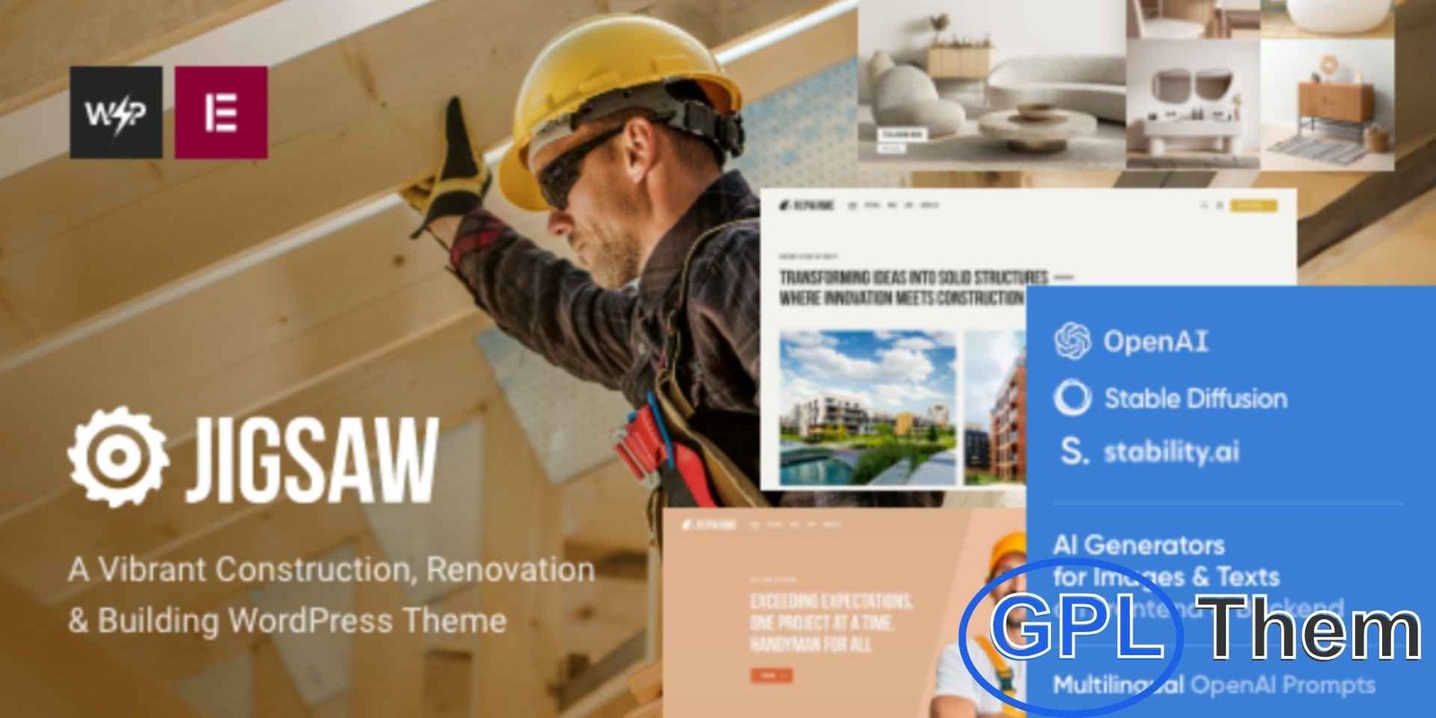 Jigsaw – Building & Construction WordPress Theme Jigsaw – Building & Construction WordPress Theme Jigsaw is a modern and professional WordPress theme crafted for construction, renovation, and maintenance businesses.