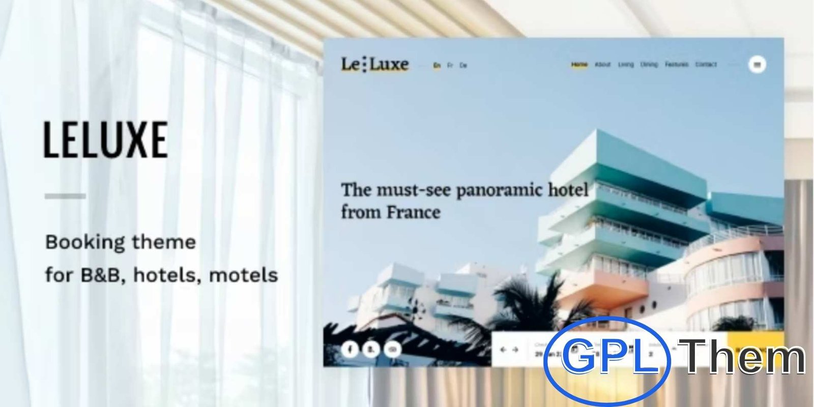 LeLuxe – Hotel WordPress Theme LeLuxe – Hotel WordPress Theme LeLuxe is a stylish and modern WordPress theme built for hotels, resorts, motels, spa centers, and B&Bs. With its elegant design and user-friendly features, it’s perfect for showcasing accommodations and managing online bookings with ease.