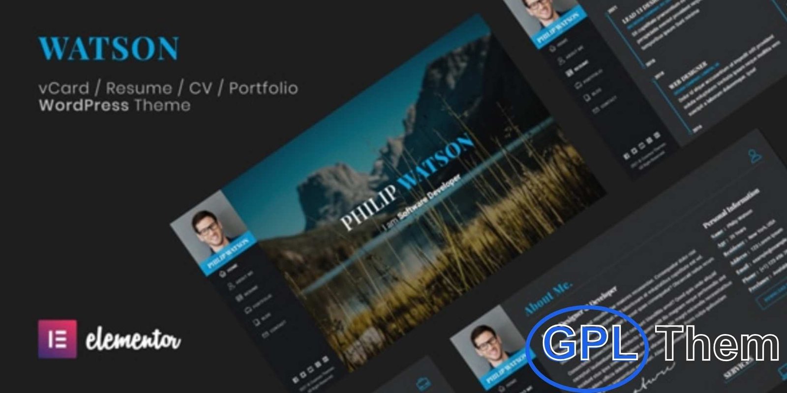 Watson – Resume WordPress Theme Watson – Resume & vCard WordPress Theme Watson is a professional and creative WordPress theme designed for resumes, vCards, portfolios, CVs, and personal branding websites.