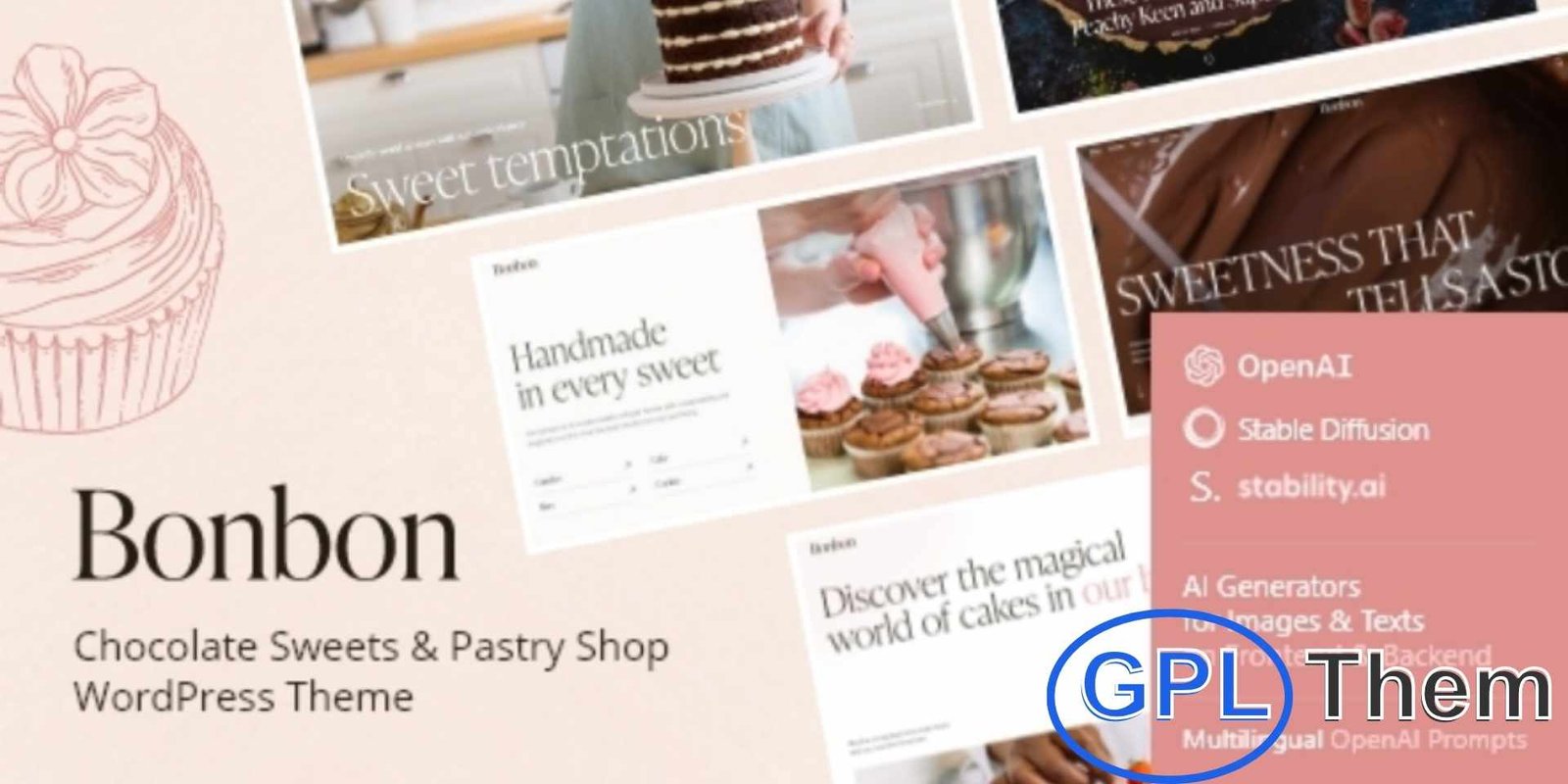 Bonbon – Chocolate Sweets & Pastry Theme Bonbon – Chocolate, Sweets & Pastry WordPress Theme Bonbon is a modern and elegant WordPress theme perfect for chocolate shops, sweet boutiques, bakeries, and confectionery businesses.