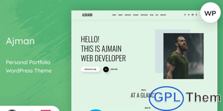 Ajman – Personal Portfolio & Resume WordPress Theme Ajman is a modern and versatile WordPress theme designed to help freelancers, designers, developers, and professionals showcase their portfolio, CV, or personal brand online.
