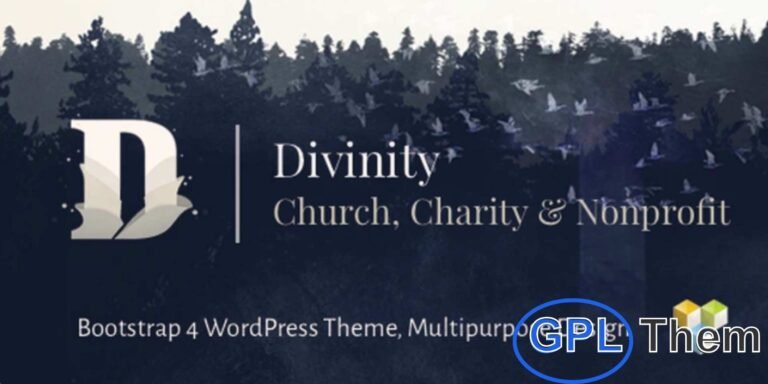 Divinity – Church WordPress Theme Divinity is a modern and visually appealing WordPress theme designed specifically for churches, ministries, and religious organizations. Built on the latest Bootstrap 4 framework, Divinity offers fully responsive layouts, clean design, and easy customization.
