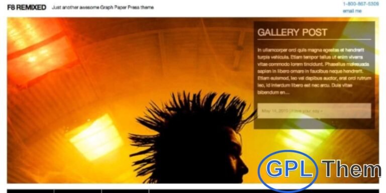 Graph Paper Press F8 Remixed – WordPress Portfolio & Blog Theme F8 Remixed is a modern and responsive WordPress theme perfect for portfolios, blogs, and creative websites.