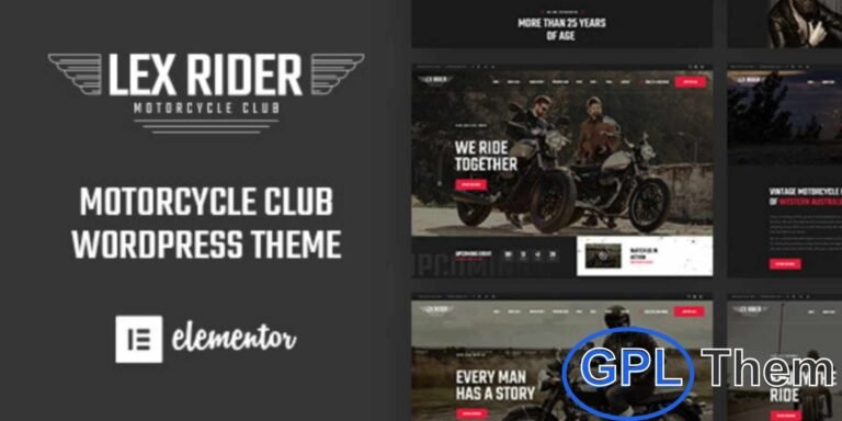 LexRider – Motorcycle Club & Biker WordPress Theme LexRider is a dynamic WordPress theme designed for motorcycle clubs, bike shops, riding events, and motorbike enthusiasts.