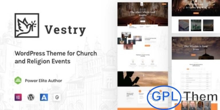 Vestry – Church & Religious Events WordPress Theme Vestry is a feature-rich WordPress theme designed for churches, religious organizations, and event management.