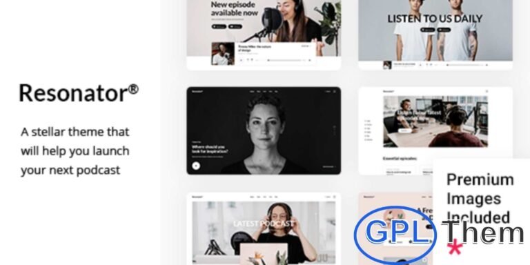 Resonator – Podcast WordPress Theme Resonator is a modern Podcast WordPress theme designed to help you launch and grow your podcast effortlessly. Packed with powerful features, it includes a built-in audio player and supports embedding episodes from Apple Podcasts and other major platforms.