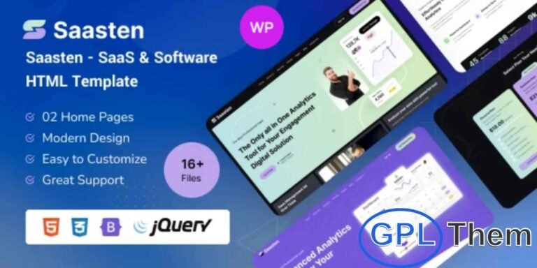 Saasten – SaaS & Software Landing WordPress Theme Saasten is a modern WordPress theme designed for SaaS companies, software startups, and tech businesses. With its clean, professional design and powerful customization options, Saasten makes it easy to create stunning landing pages that convert.