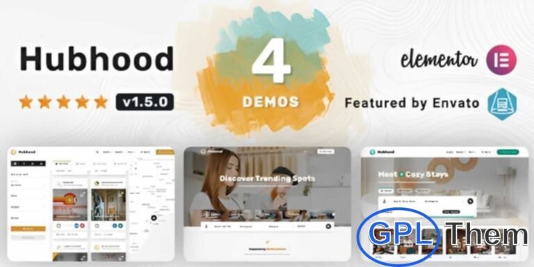 Hubhood – Directory & Listing WordPress Theme Hubhood is a modern and feature-rich Directory & Listing WordPress Theme, perfect for building professional listing websites without any coding knowledge. With Hubhood, you can easily organize listings by categories or regions, showcase amenities, publish photo galleries, and embed multiple videos.